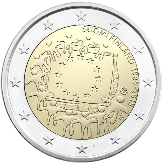 2 euro Finlandia 30 lat flagi UE 2015