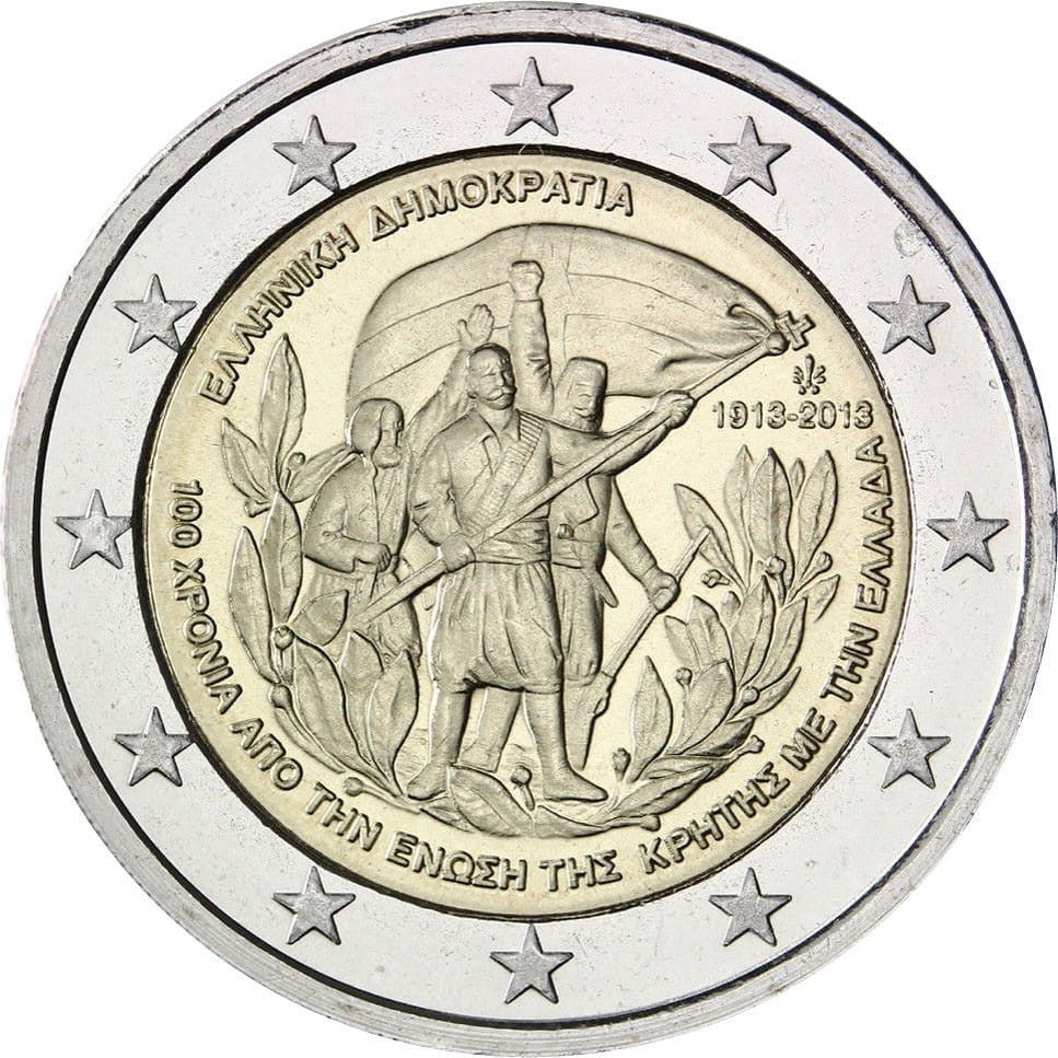 2 euro Grecja 100 rocz. Unii Grecji z Kretą 2013