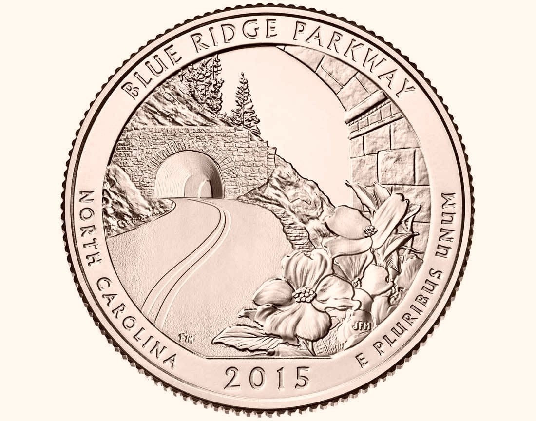 USA 25 c Park narodowy Blue Ridge 2015 nr 28 24kAu