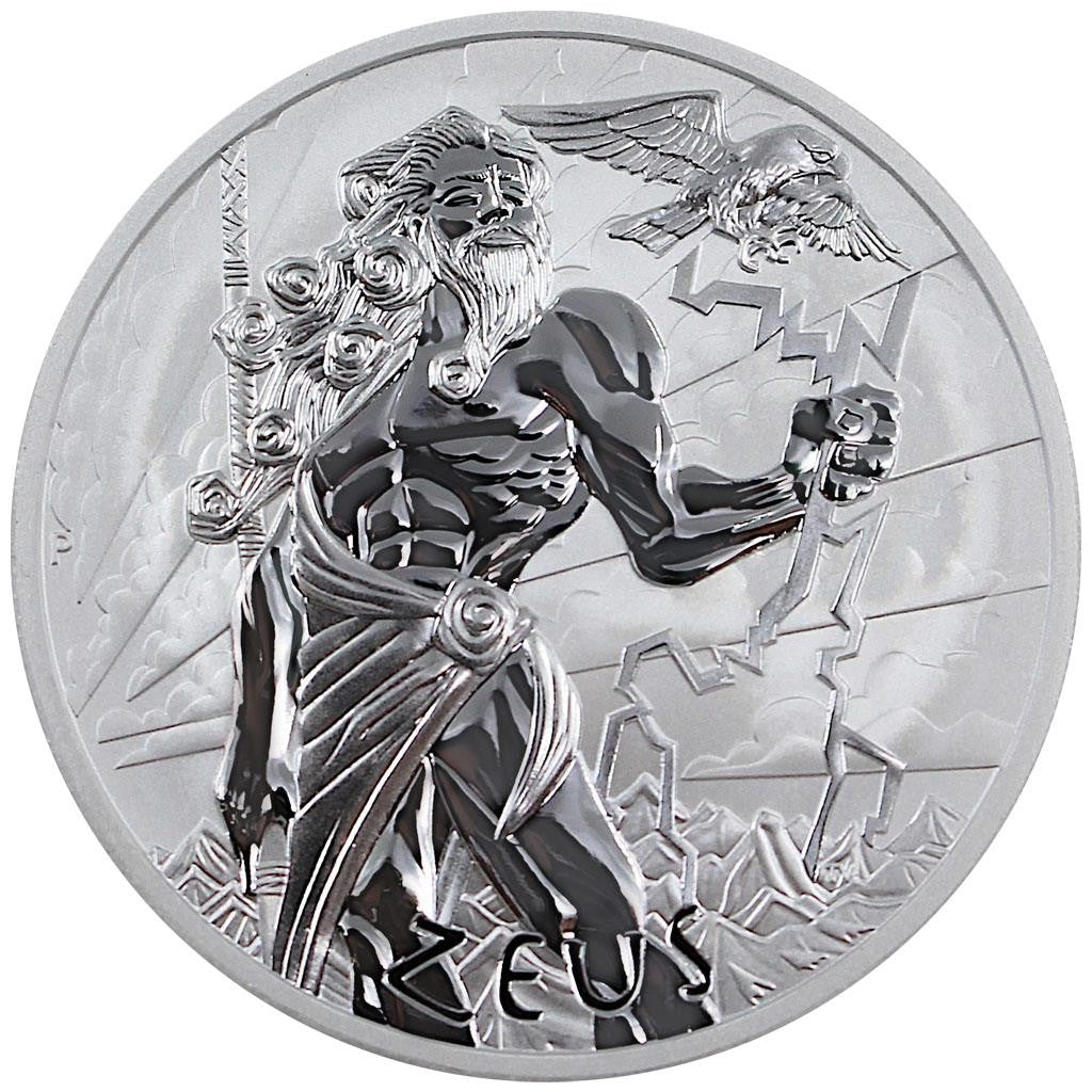 Tuvalu 1$ Gods Of Olympus - Zeus 2020 1 Oz Ag.999