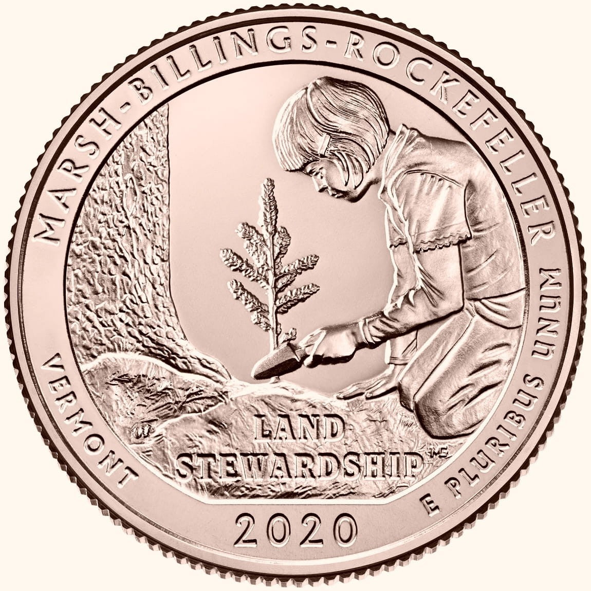 USA 25 c Park Marsh-Billings 2020 nr54 24k Au