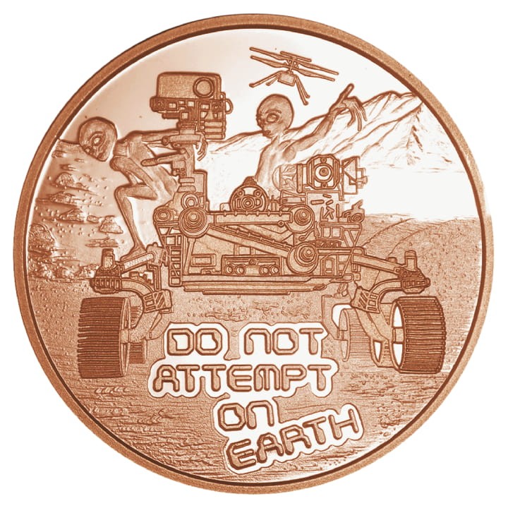 USA  Area 51 "Don't Attempt on Earth" 1 oz Cu.999