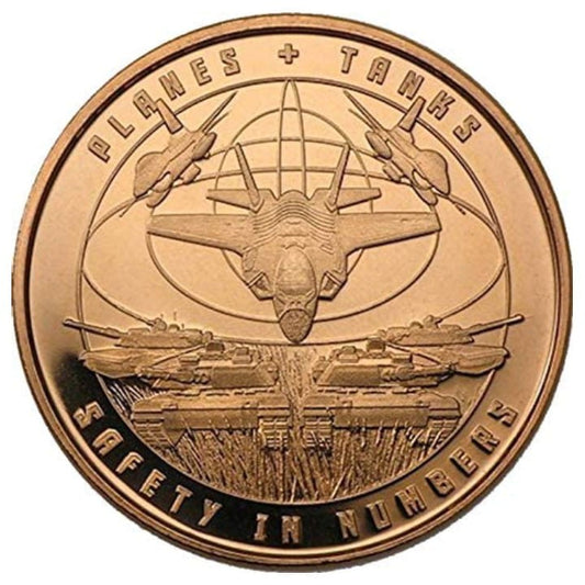 USA  Protect The Future Planes & Tanks 1 oz Cu.999
