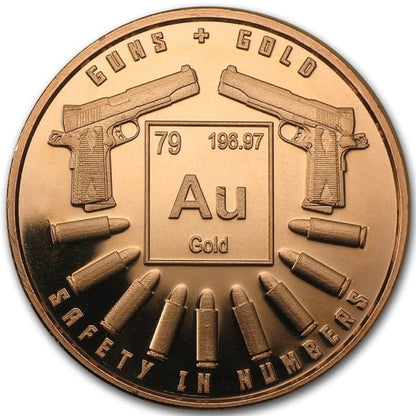 USA  Gold & Guns 1 oz Cu.999