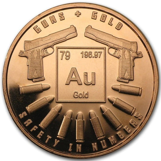 USA  Gold & Guns 1 oz Cu.999