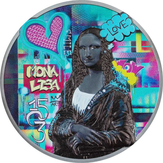 Wyspy Cooka 20$ Graffiti Art - Mona Lisa 2023 3 Oz Ag.999