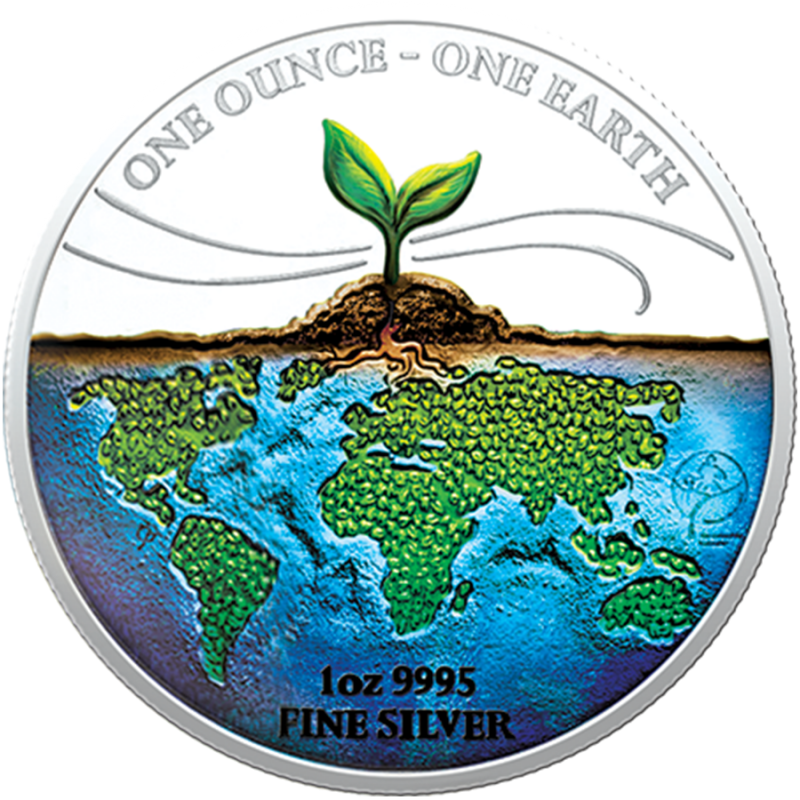 Fidżi 1$Earth Colour 2022 1 Oz Ag.999