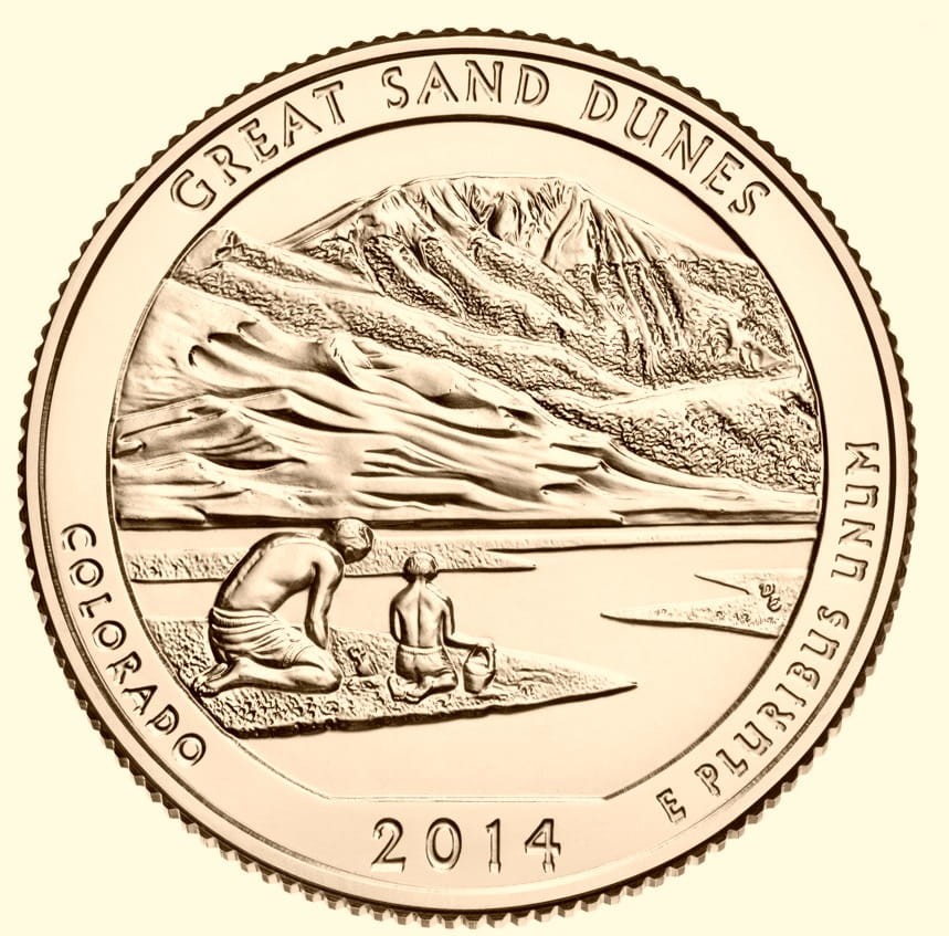 USA 25 c Park narodowy Great Sand Dunes 2014 nr 24 24 K Au