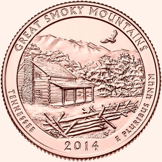 USA 25 c Great Smoky Mountains 2014  nr 21  24K Au