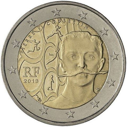 2 euro Francja Pierre de Coubertin 2013
