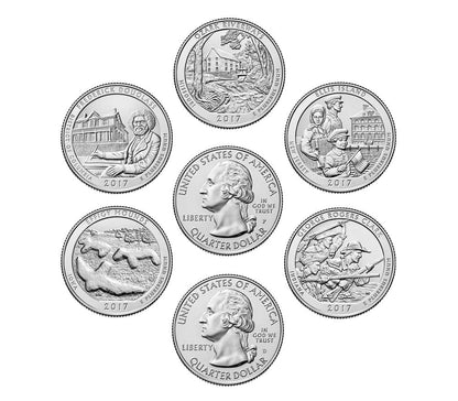 USA 25c Parki narodowe x 5 2017