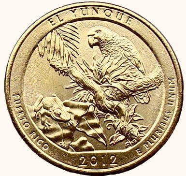 USA 25 c Park narodowy El Yunque 2012 nr 11 24K Au
