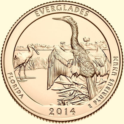 USA 25 c Park narodowy Everglades nr25 2014 24K Au
