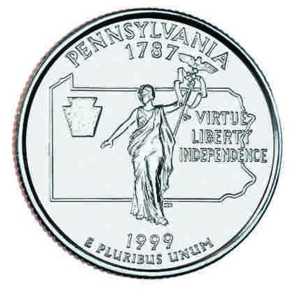 USA 25 c Pennsylvania 1999