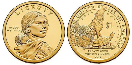 USA 1 $ Traktat z Delaware 1778 2013