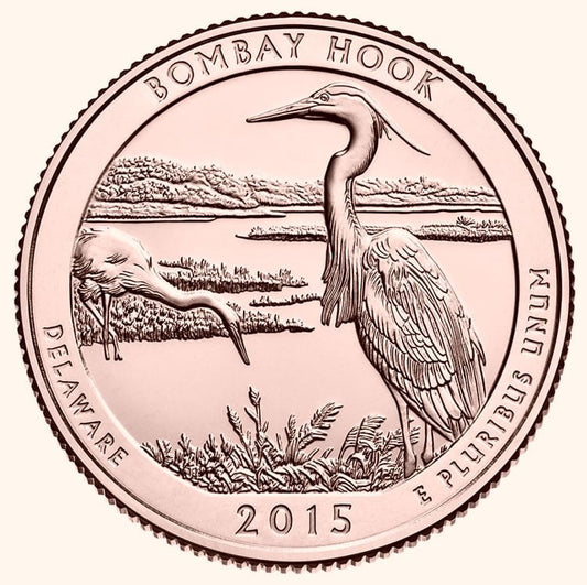 USA 25 c Park narodowy Bombay Hook 24KAu 2015 nr29