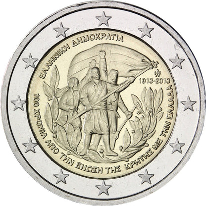 2 euro Grecja 100 rocz. Unii Grecji z  Kretą 2013