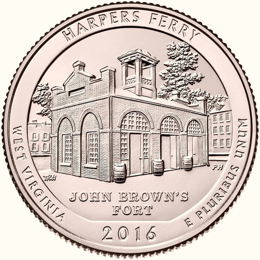 USA 25 c Park narodowy Harpers Ferry 2016 nr 33 24K Au