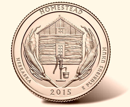 USA 25 c Park narodowy Homestead nr26 2015 24K Au