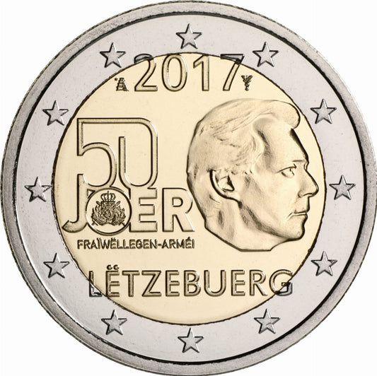 2 euro Luksemburg 50 lat Armii 2017