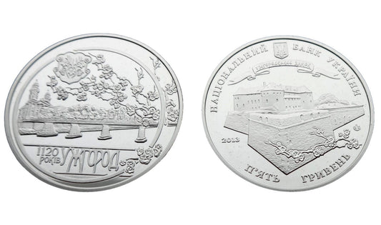 UKRAINA 5 UAH 1120 lat Użhorodu 2013