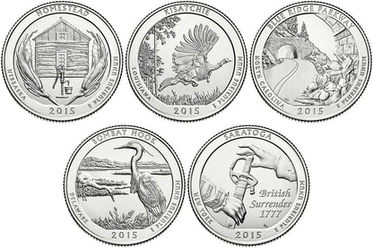 USA 25c Parki narodowe x 5 2015