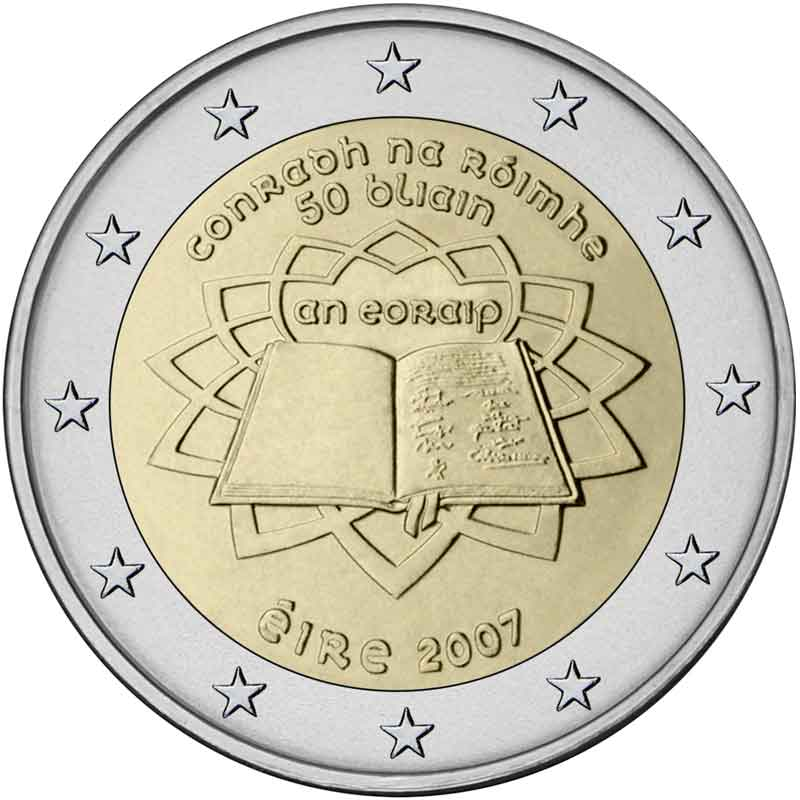 2 euro Irlandia Traktaty Rzymskie 2007