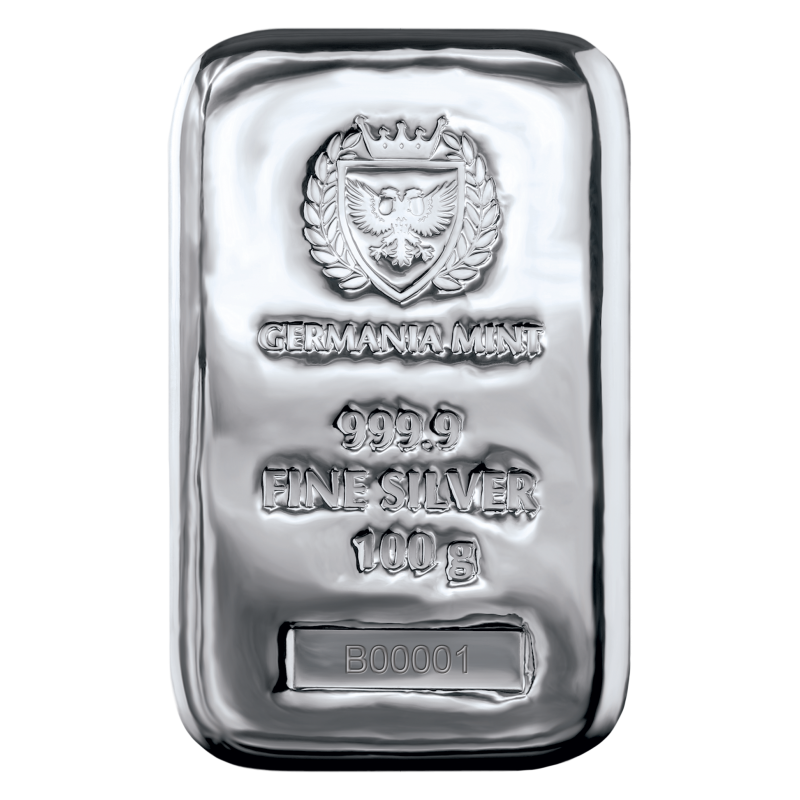 Germania Mint Silver Cast Bar 100 g Ag.999,9