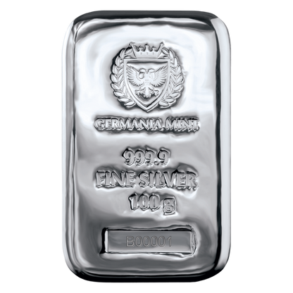 Germania Mint Silver Cast Bar 100 g Ag.999,9