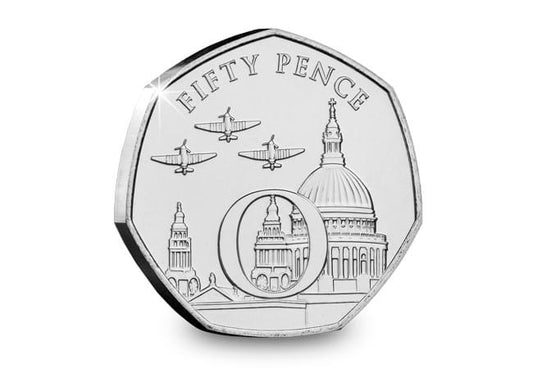 Wyspa Man 50 pensów 75 r.  VE Day 2020 O
