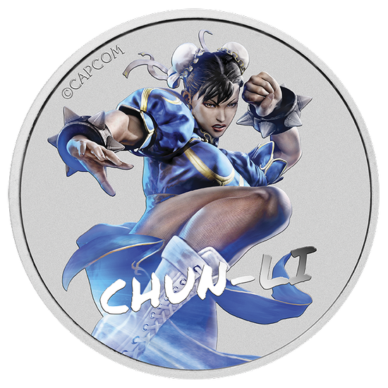 Tuvalu 1$  Street Fighter Chun Li 2022 1 OzAg.999k
