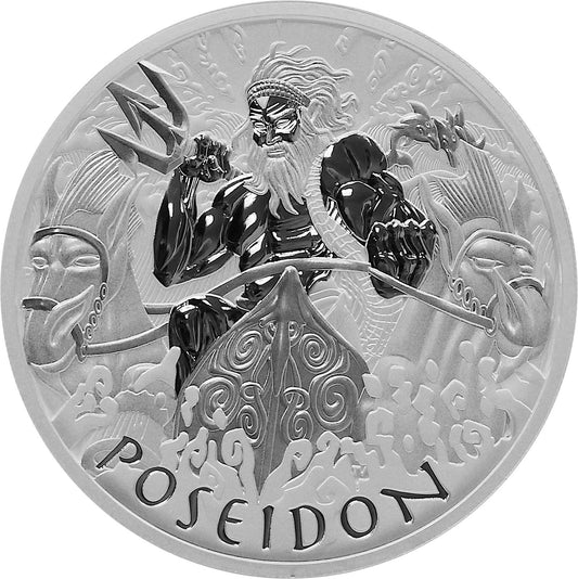 Tuvalu 1$ Gods Of Olympus - Poseidon 2021 1 Oz Ag.999