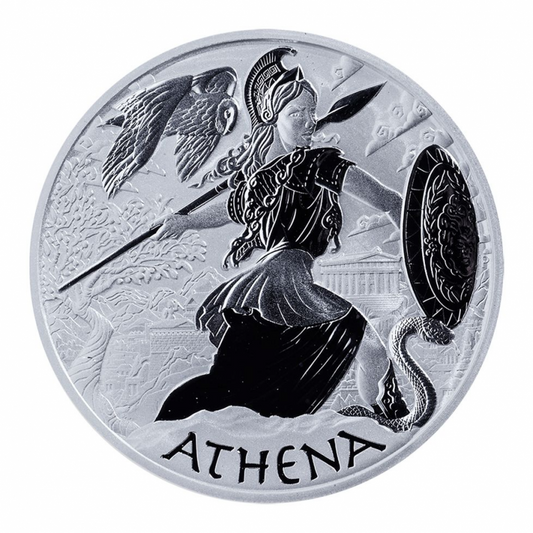 Tuvalu 1$ Gods of Olympus - Athena 2022 1 Oz Ag.999