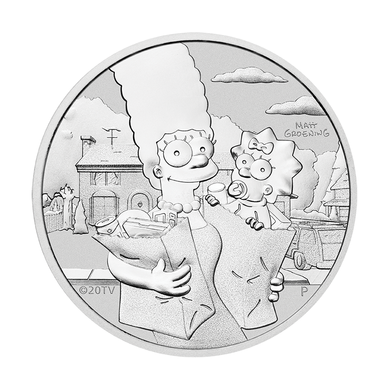 Tuvalu 1$ The Simpsons Marge And Maggie 2021 1 Oz Ag.999