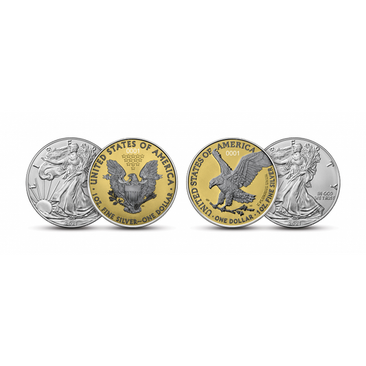USA 2 x 1$ Eagle Heritage ed. 1 OZ Ag.999 2021