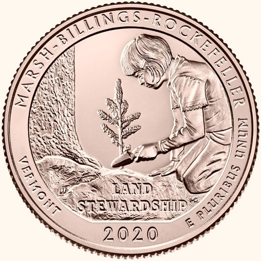 USA 25 c Park Marsh-Billings 2020 nr54 24k Au