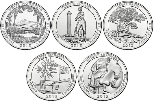 USA 25 c Parki narodowe x5 2013