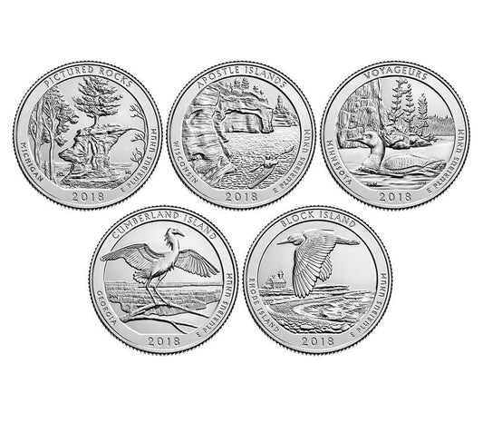 USA 25c Parki narodowe x 5 2018