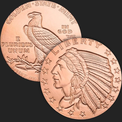 USA Incuse Indian 1 oz Cu.999