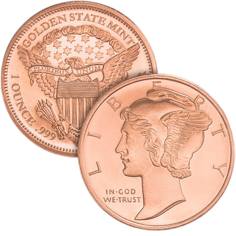 USA Mercury dime 1 oz Cu.999