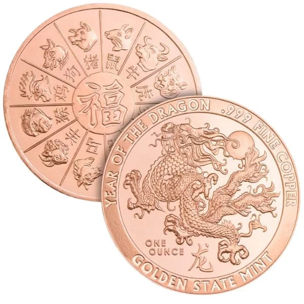 USA Year of the Dragon 1 oz Cu.999