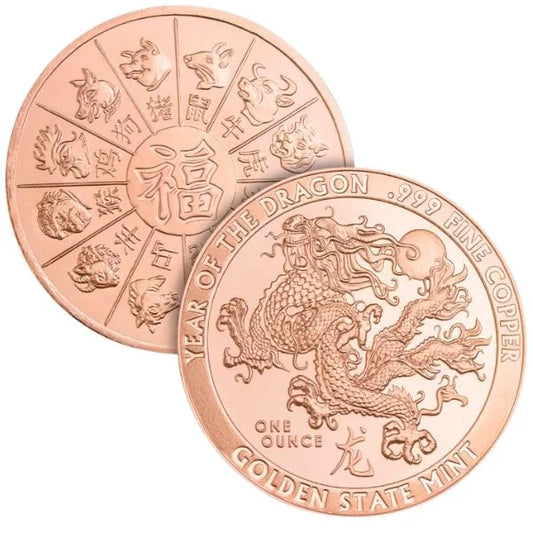 USA Year of the Dragon 1 oz Cu.999
