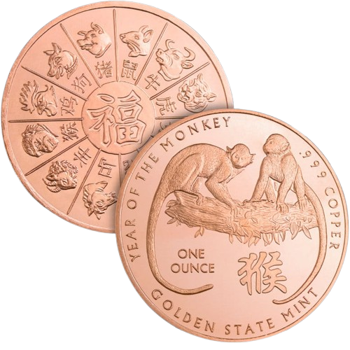 USA Year of the Monkey 1 oz Cu.999