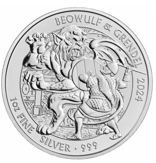 Wielka Brytania 2f Beowulf i Grendel 1 OZ Ag.999 2024