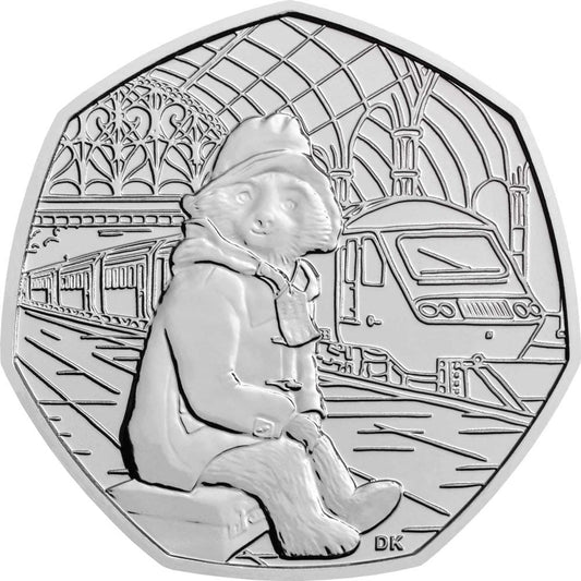Wielka Brytania 50 pensów Paddington i pociąg 2018