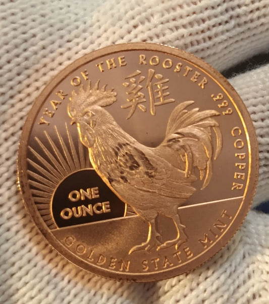 USA Year of the Rooster 1 oz Cu.999